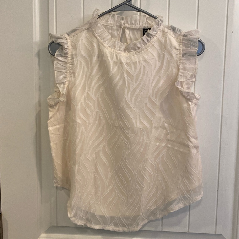 Cute cream ruffled top